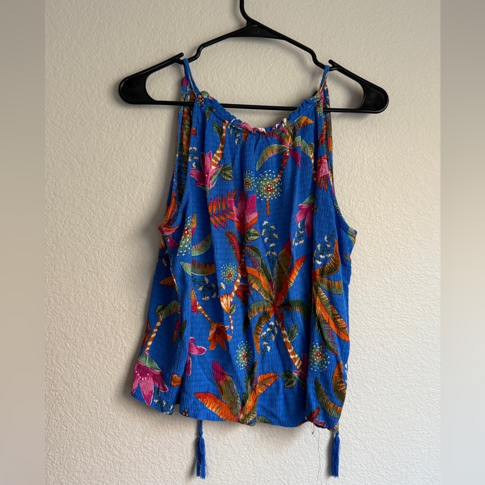 Rachel Roy tropical blue blouse